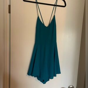 Express Teal Blue Strappy Romper